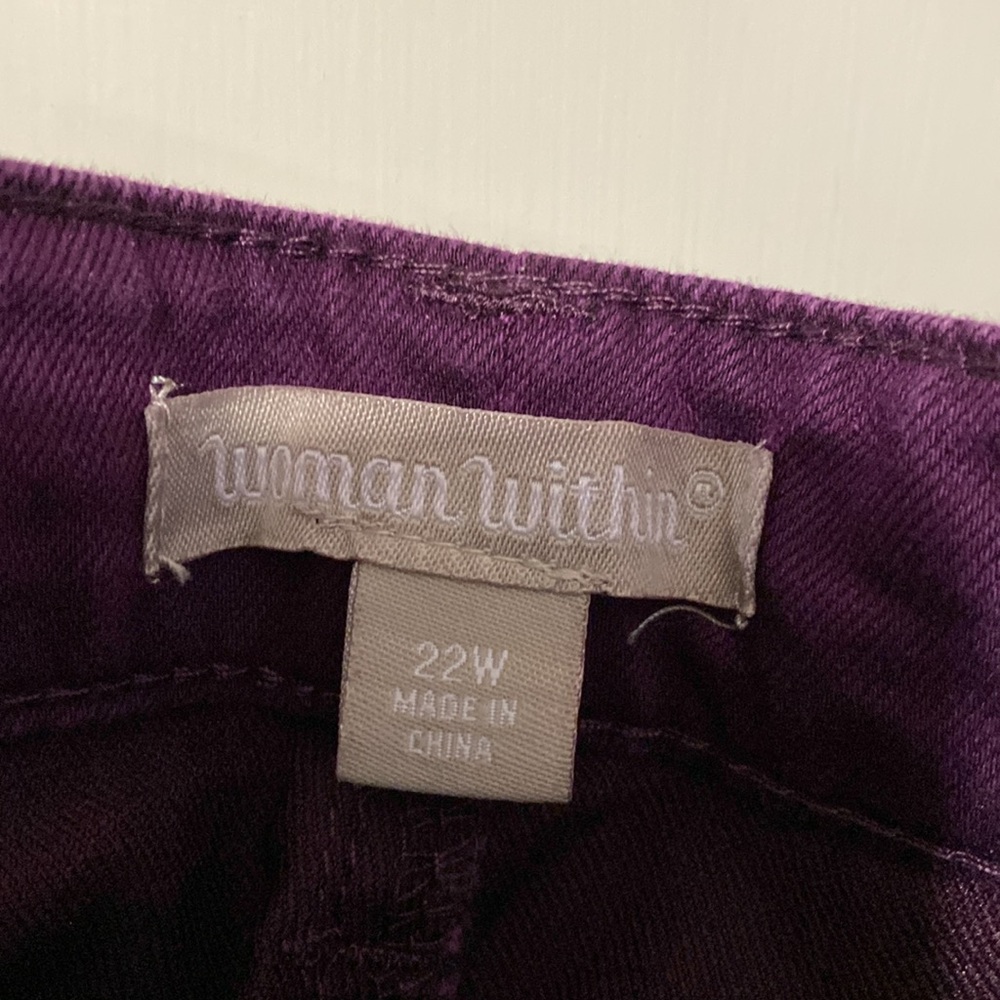 Woman Within Purple Ladies Jeans 22W - Picture 2 of 8